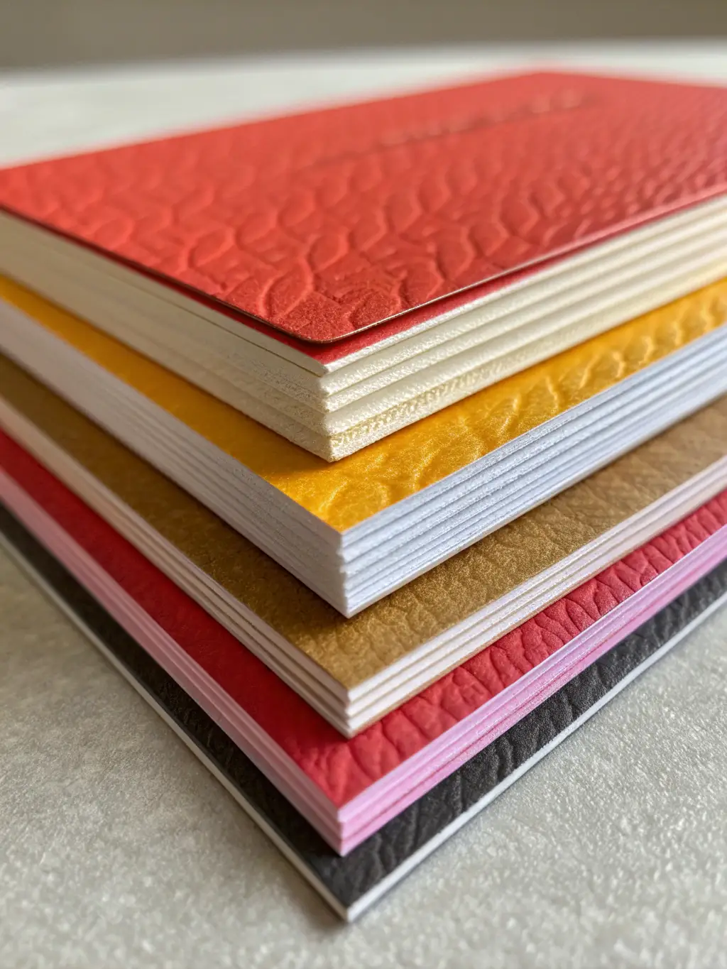 A selection of creatively designed business cards with different textures and finishes, representing POWER PRINT's business card options.